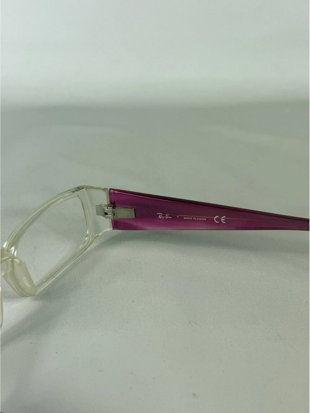 RAY-BAN RB 1518 3544 CLEAR PINK RECTANGULAR GIRLS EYEGLASSES
